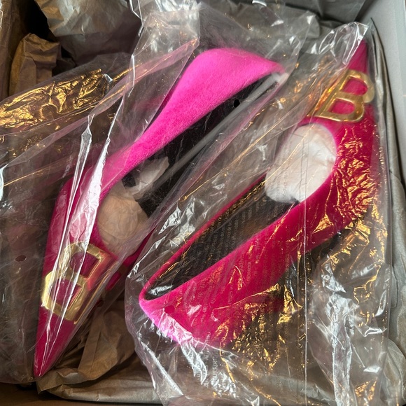 Balenciaga smooth velvet rose fuchsia heels - Picture 3 of 7
